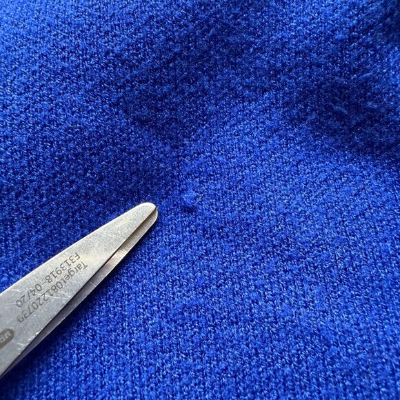 Anthropologie Size L Petite Blue Knit Long Sleeve Half Zip Sweater Mini Dress - Picture 9 of 16